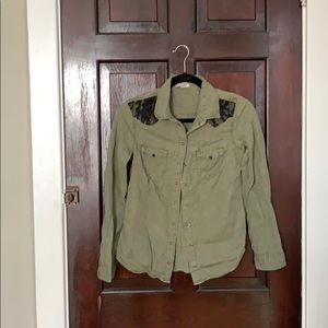 Army green button up